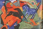 Franz Marc Two Horses (mk34) oil painting reproduction